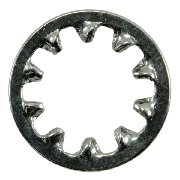 Midwest Fastener Internal Tooth Lock Washer, For Screw Size 3/8 in Steel, Chrome Plated Finish, 10 PK 74386 - main